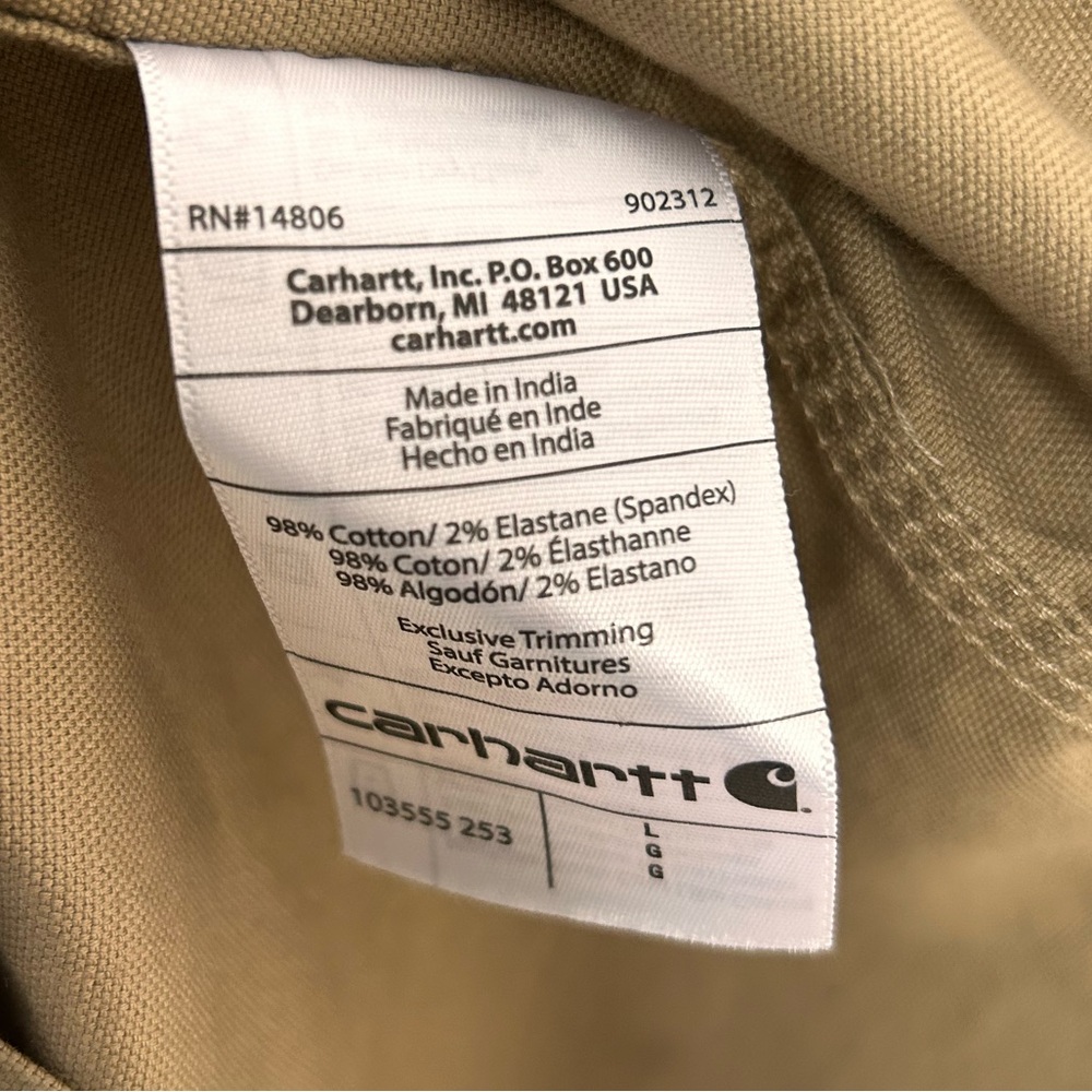 CARHARTT Rugged Flex Relaxed Fit Midweight Canvas Short-Sleeve Shirt | Large - Picture 6 of 7